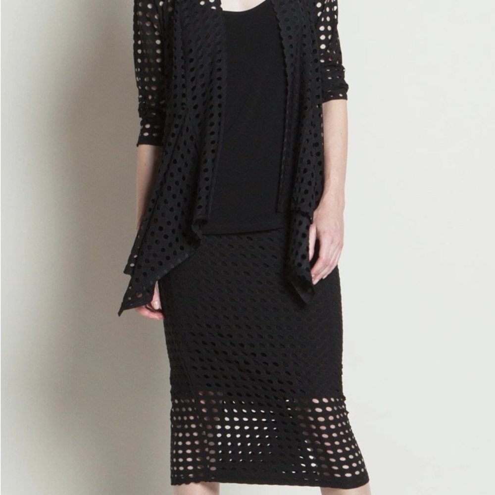 CLARA SUNWOO Black Cut Out Pencil Skirt